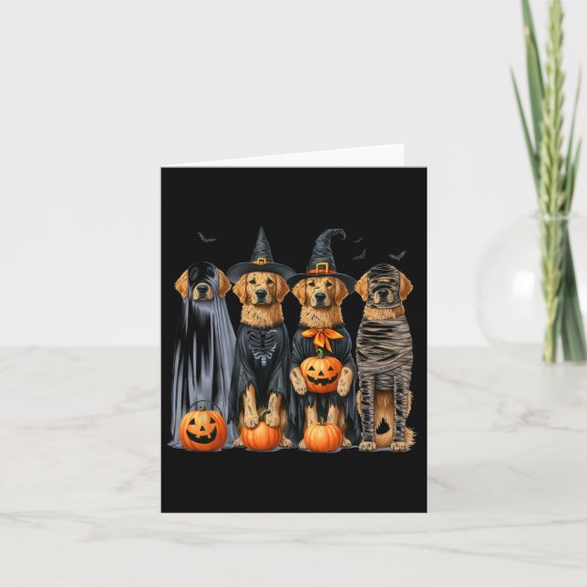 Golden Retriever Ghost Hund Halloween Kort (Framsida)