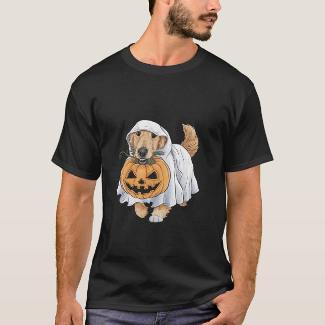 Golden Retriever Ghost Hund Halloween T Shirt (Framsida)