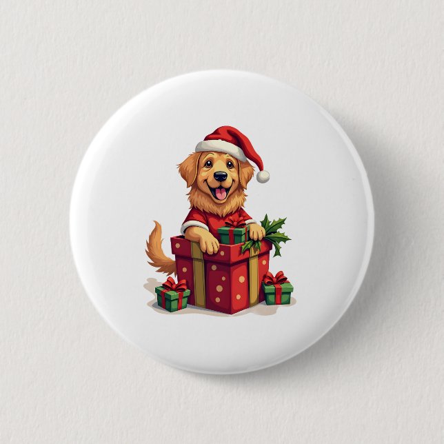 Golden Retriever Gift Wrap Knapp (Framsida)