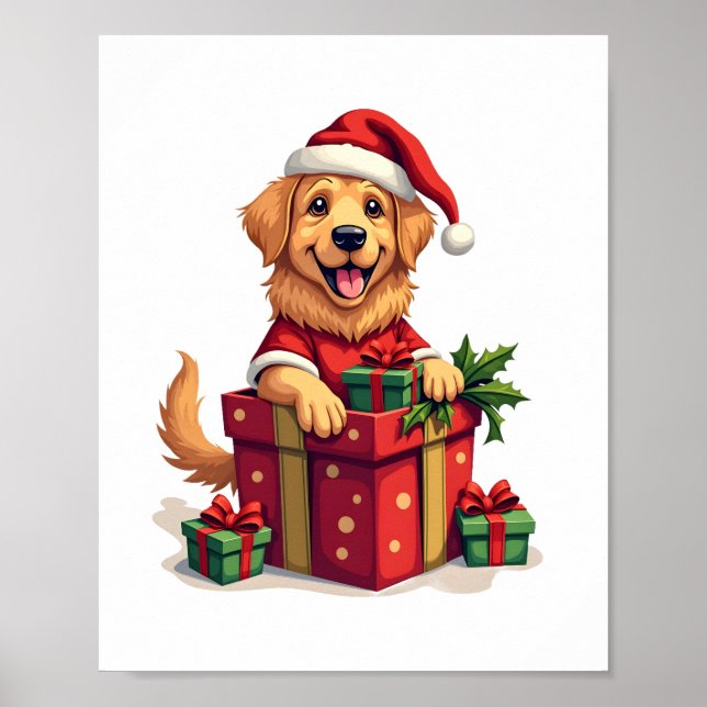 Golden Retriever Gift Wrap Poster (Framsidan)