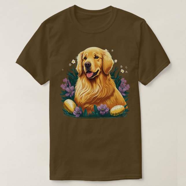 Golden Retriever glad påsk dag T Shirt (Design framsida)