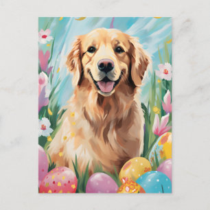 Golden Retriever Glad påsk Vykort