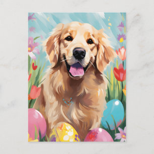 Golden Retriever Glad påsk Vykort