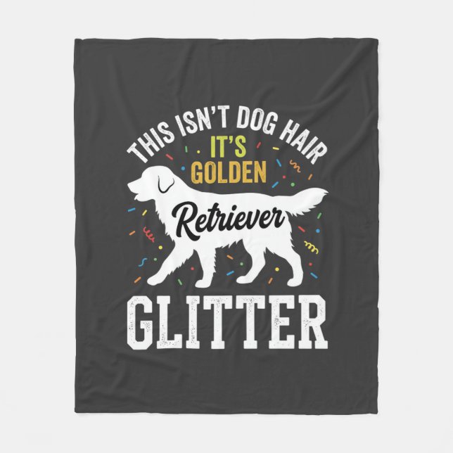 Golden Retriever Glitter Hund Hår Design Fleecefilt (Framsidan)