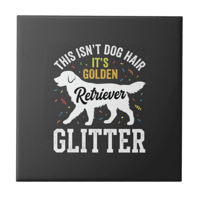 Golden Retriever Glitter Hund Hår Design Kakelplatta (Framsidan)