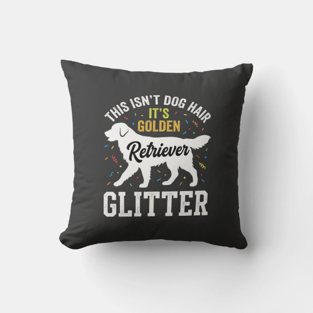 Golden Retriever Glitter Hund Hår Design Kudde (Framsida)