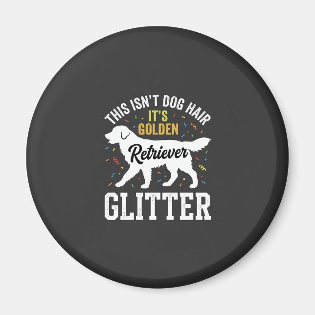 Golden Retriever Glitter Hund Hår Design Magnet (Framsidan)