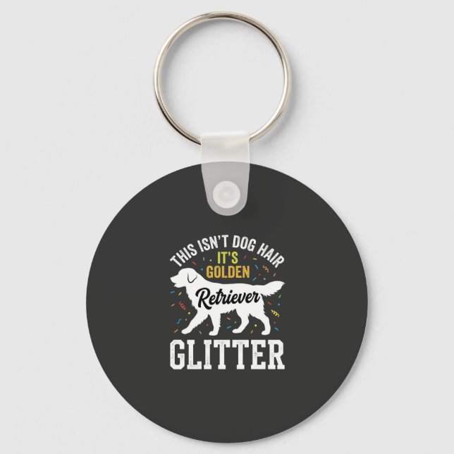 Golden Retriever Glitter Hund Hår Design Nyckelring (Framsida)