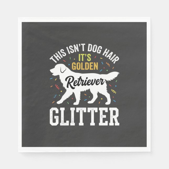 Golden Retriever Glitter Hund Hår Design Pappersservett (Framsidan)