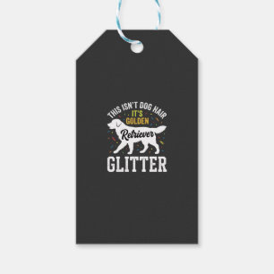 Golden Retriever Glitter Hund Hår Design Presentetikett