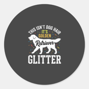 Golden Retriever Glitter Hund Hår Design Runt Klistermärke