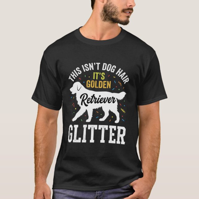 Golden Retriever Glitter Hund Hår Design T Shirt (Framsida)