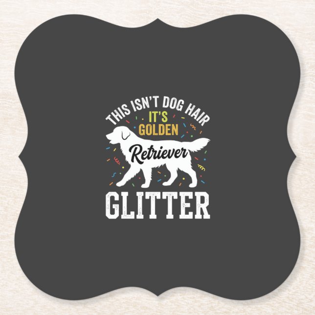 Golden Retriever Glitter Hund Hår Design Underlägg Papper (Framsida)