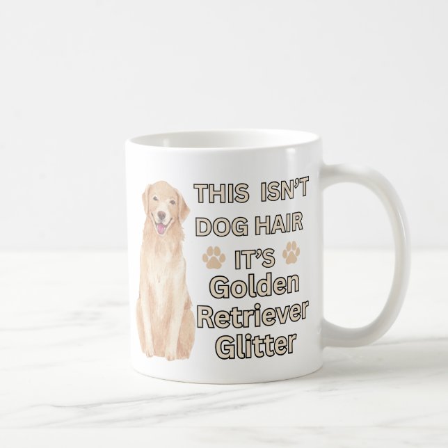 Golden Retriever Glitter - Rolig hund Hair Kaffemugg (Höger)
