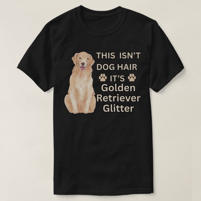 Golden Retriever Glitter - Rolig hund Hair T Shirt (Design framsida)