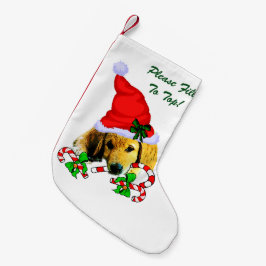 Golden Retriever God jul Liten Julstrumpa