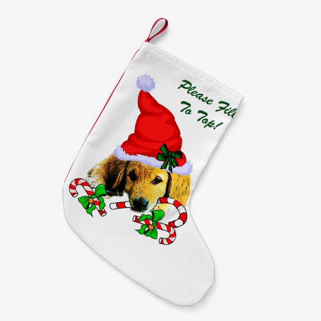 Golden Retriever God jul Liten Julstrumpa (Framsidan (Hängande))