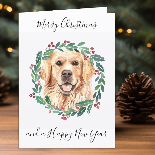 Golden Retriever God jul Trendig Hund Helgkort (Skapare uppladdad)