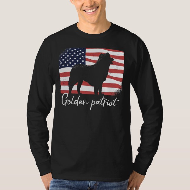 Golden Retriever Golden Retriever på Patriot Ameri T Shirt (Framsida)