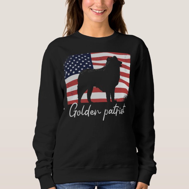 Golden Retriever Golden Retriever på Patriot Ameri T Shirt (Framsida)