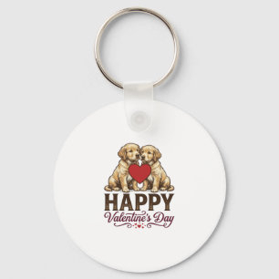 Golden Retriever Gott Alla Hjärtans Dag Nyckelring