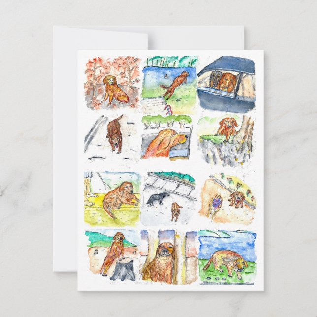 Golden Retriever Greeting Card Julkort (Framsida)