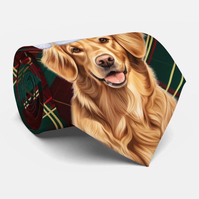 Golden Retriever Grönt Red Helgdag Play-jul Slips (Rullad)