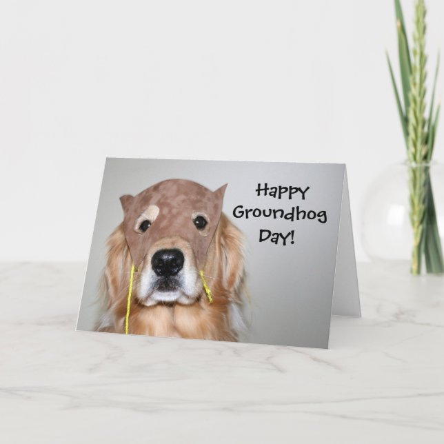 Golden Retriever Groundhog Day-kort Kort (Framsida)
