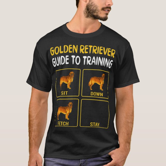 Golden Retriever Guide to Training Hund Obedience T Shirt (Framsida)