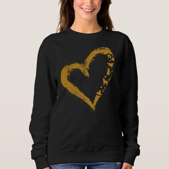 Golden Retriever Guld Hund Heart Shape T Shirt (Framsida)