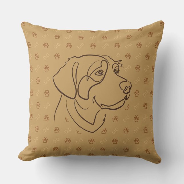 Golden Retriever Guldmönster Kudde (Framsida)