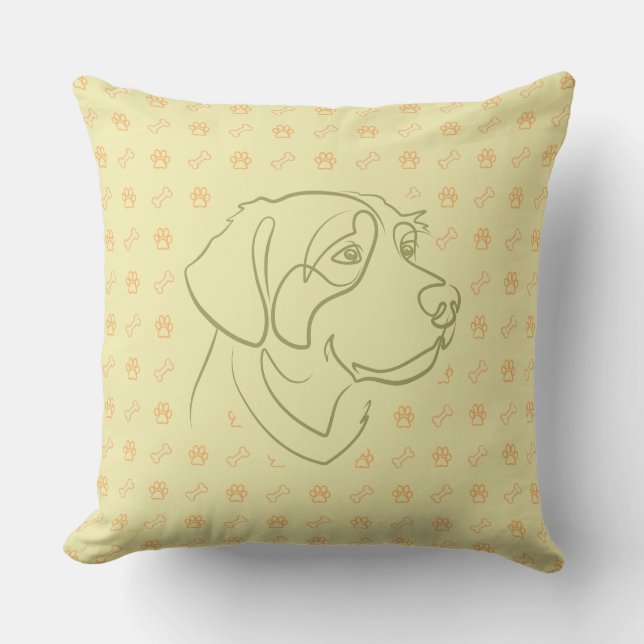 Golden Retriever Guldmönster Kudde (Framsida)