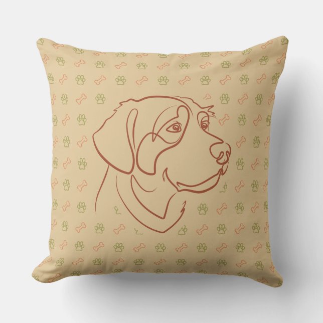 Golden Retriever Guldmönster Kudde (Framsida)
