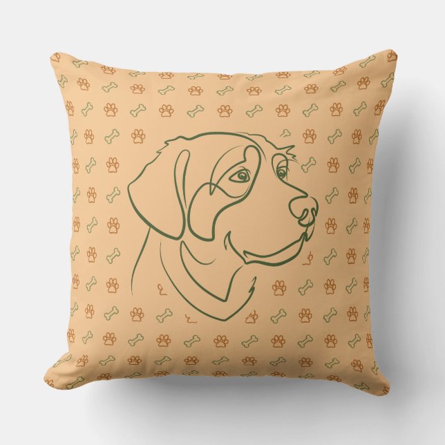 Golden Retriever Guldmönster Kudde (Framsida)