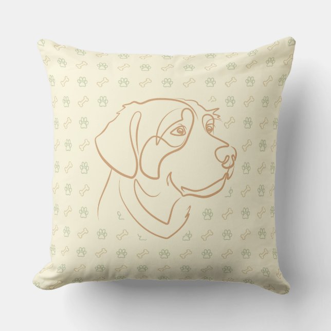 Golden Retriever Guldmönster Kudde (Framsida)