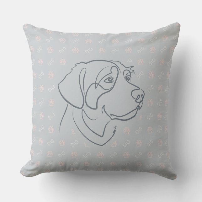 Golden Retriever Guldmönster Kudde (Framsida)