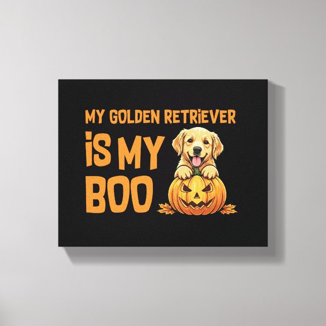 Golden Retriever Halloween Canvastryck (Framsida)