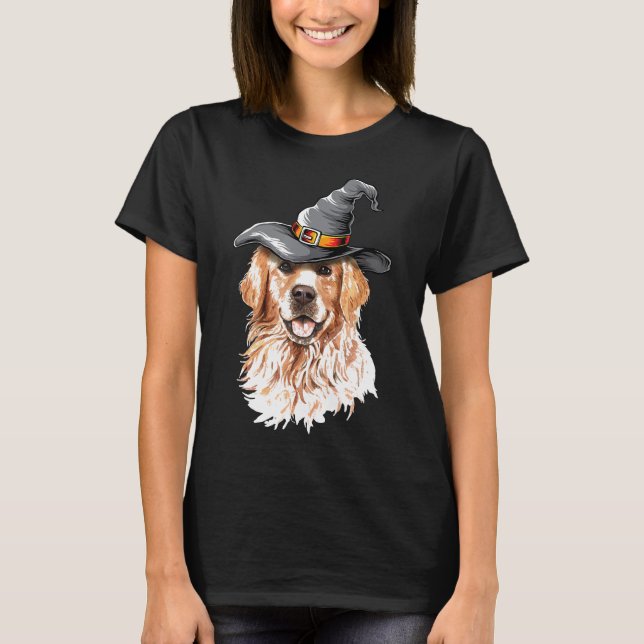 Golden Retriever Halloween Costumes Hund T Shirt (Framsida)