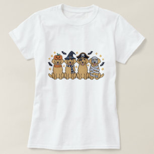 Golden Retriever Halloween Embroidery Four Cute T Shirt