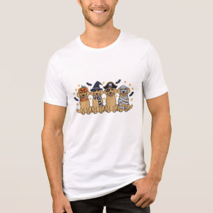 Golden Retriever Halloween Embroidery Four Cute T Shirt
