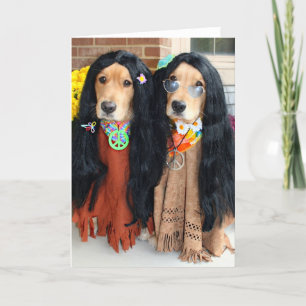 Golden Retriever Halloween Hippie-kort Kort