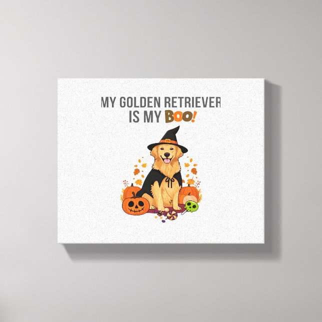 Golden Retriever Halloween Hund My Golden Retrieve Canvastryck (Framsida)