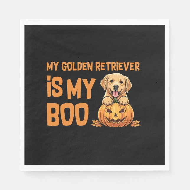 Golden Retriever Halloween Pappersservett (Framsidan)