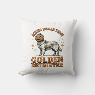 Golden Retriever Halloween Pumpa Hund Kostym Tröja Kudde