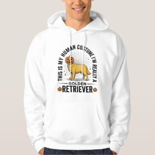 Golden Retriever Halloween Pumpa Kostym Design_ Hoodie