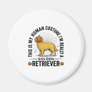 Golden Retriever Halloween Pumpa Kostym Design_ Magnet