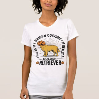 Golden Retriever Halloween Pumpa Kostym Design_ T Shirt