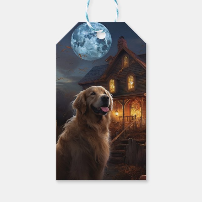 Golden Retriever Halloween Scary Presentetikett (Framsidan)