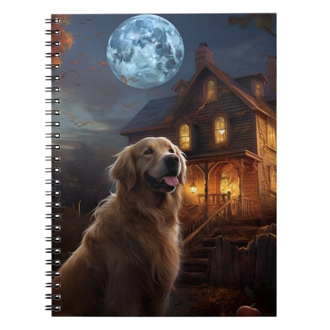 Golden Retriever Halloween Skräcklig Anteckningsbok (Framsidan)