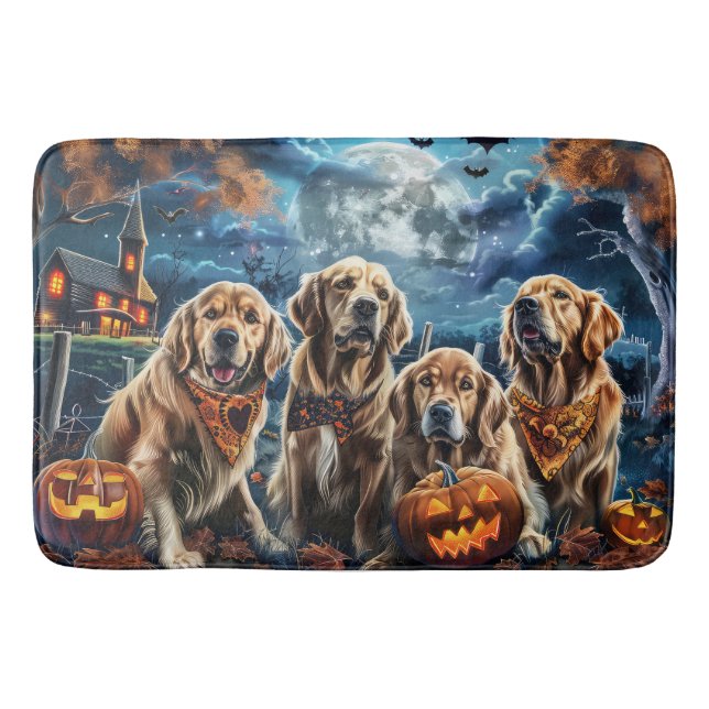 Golden Retriever Halloween Spooky Badrumsmatta (Framsidan)